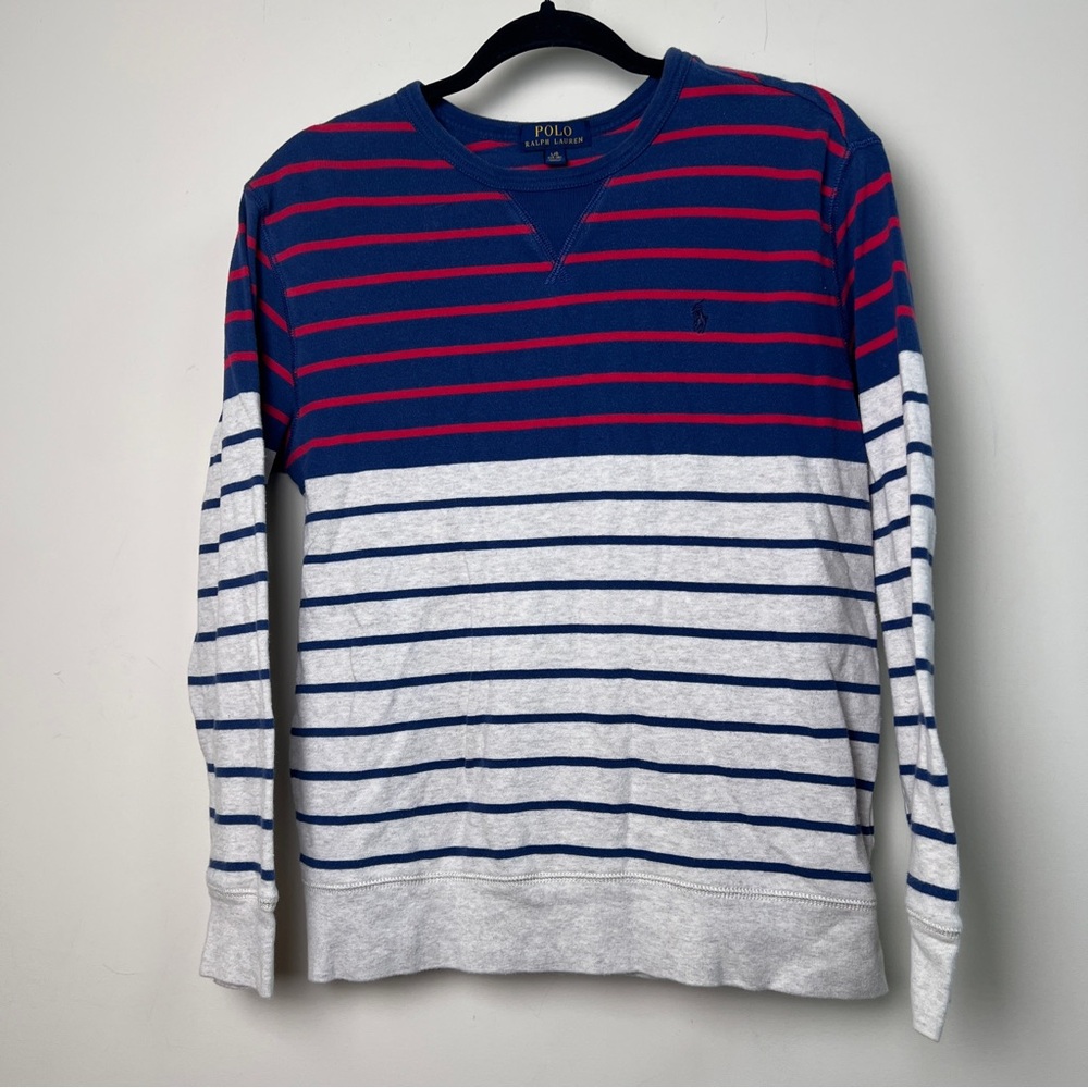 Polo Ralph Lauren Boy’s Striped Blue White long sleeve shirt large 14-16